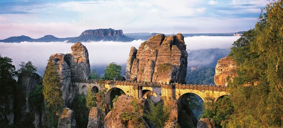 Bastei Bridge & Gorge Boat Ride - Day Trip from Dresden - Kamenice Gorge: calm water, steep walls