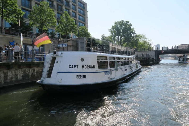 Berlin: Boat Sightseeing Cruise with Audioguide - Boarding at Domaquareé beside the DDR Museum