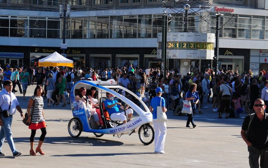 Berlin: Private Guided E-Rickshaw Tour - Alexanderplatz begins the ride