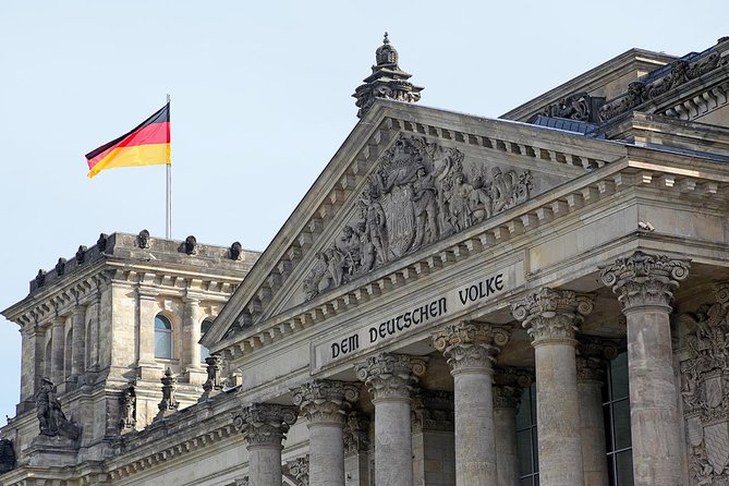 The Reichstag facade and glass dome in Berlin