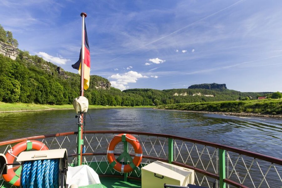 Dresden: Königstein Fortress Paddle Steamer Cruise - Bastei at Rathen: the dramatic highlight