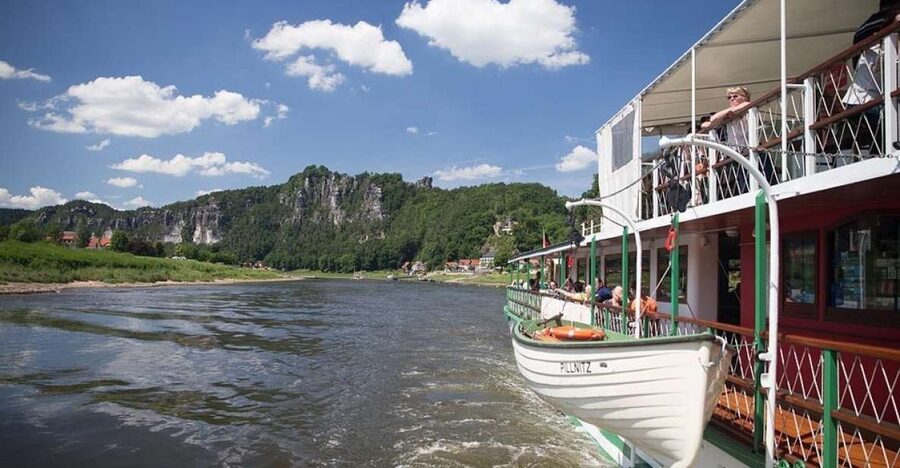 Dresden: Königstein Fortress Paddle Steamer Cruise - Dresden’s baroque center from the water