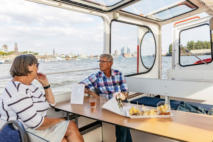 Hamburg: Harbor Cruise with Wine and Cheese - Wine, cheese, and the first stretch of the ride