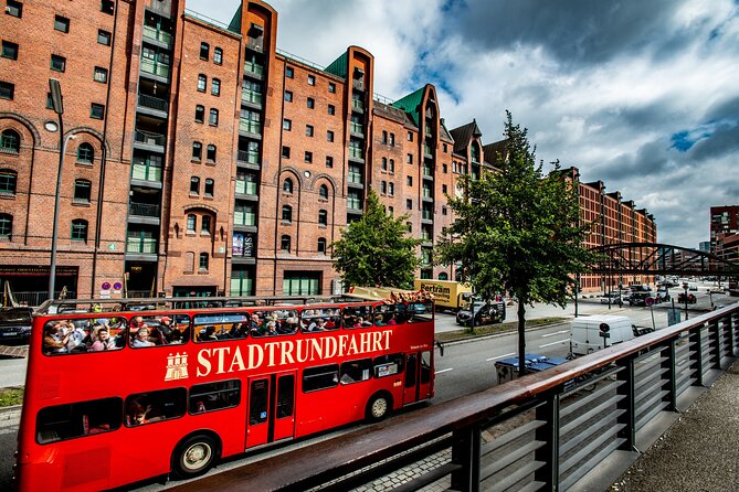 Hamburg Hop-on Hop-off Sightseeing Tour on Red Double Decker Bus - Alster Lake, parks, and exhibition grounds