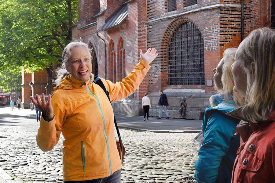 Lübeck: entertaining guided tour to old town highlights - The Petrikirche and the city skyline